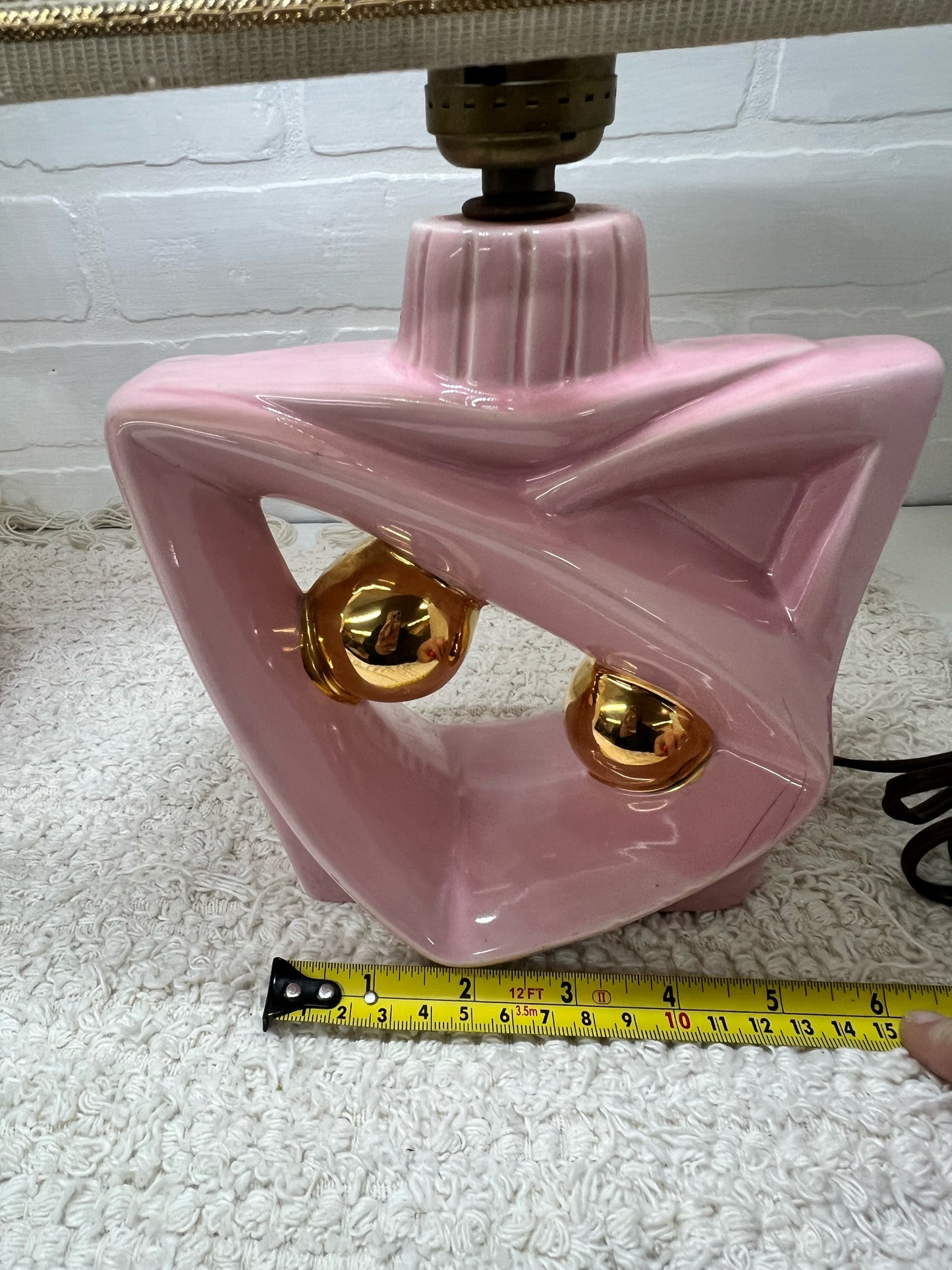 Pink & Gold MCM Boudoir Lamp Set