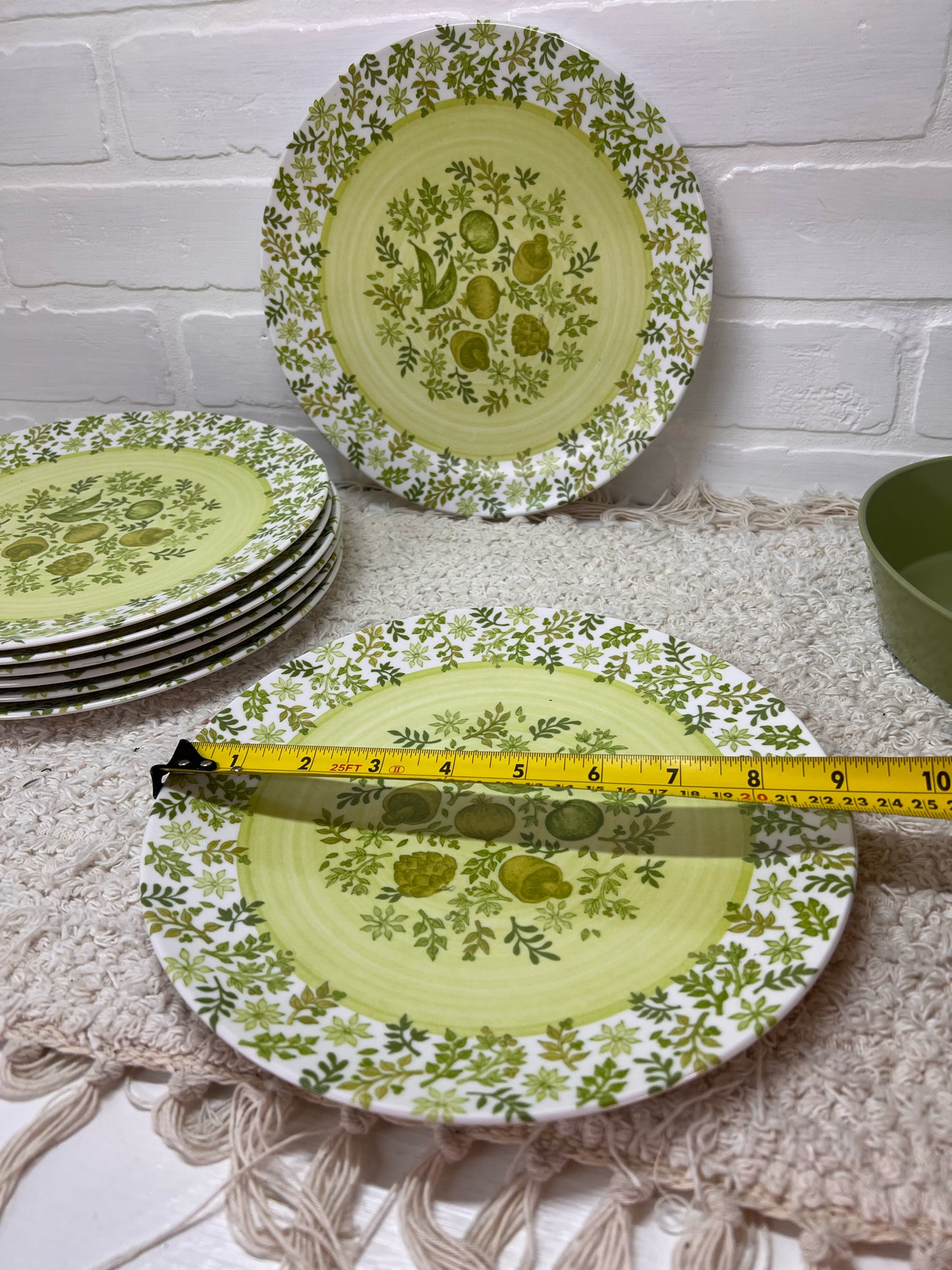13 Piece Melamine Dish Set - Mushroom Garden pattern