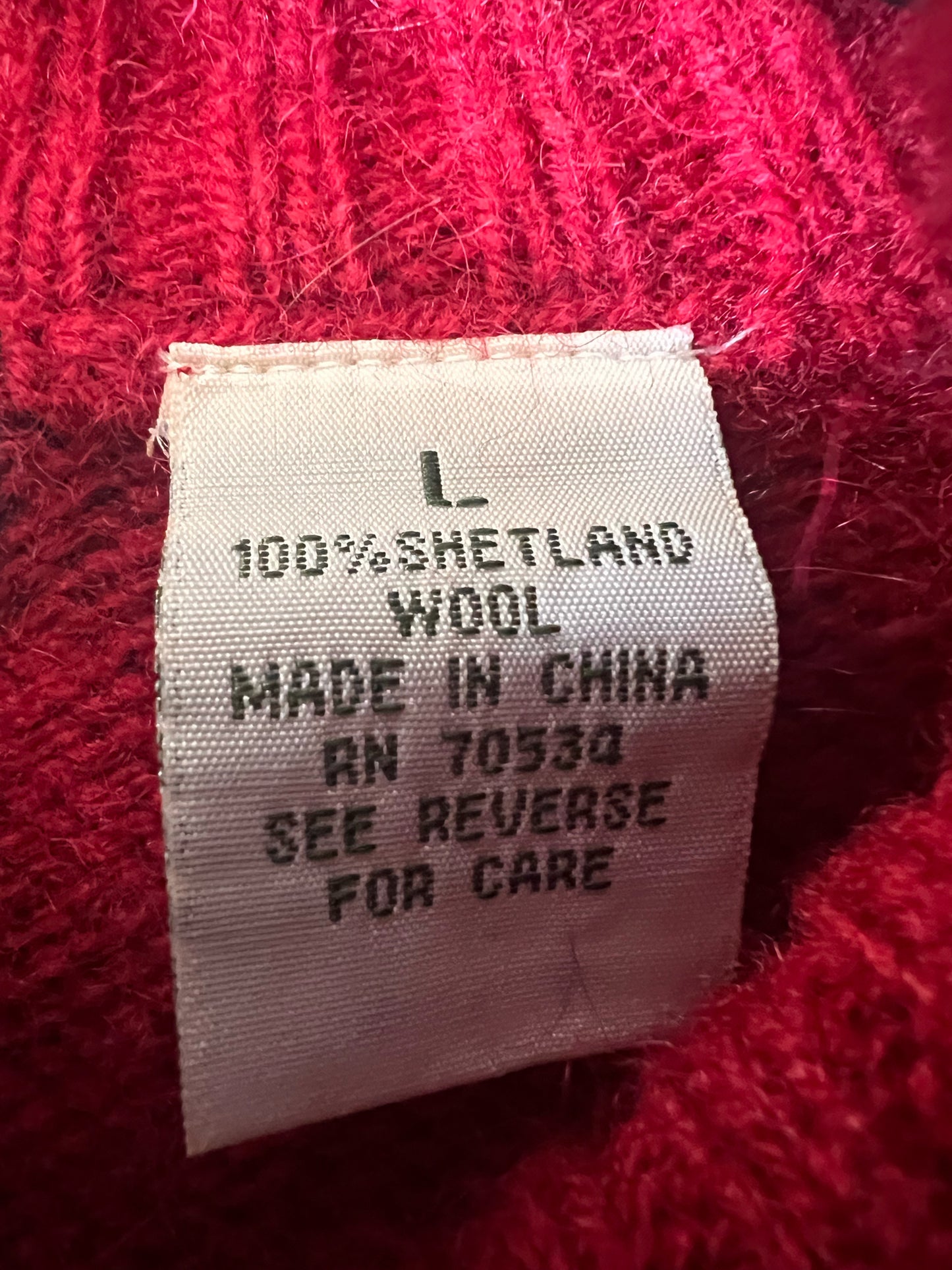 Size L Orvis 100% Shetland Wool Longline Cardigan