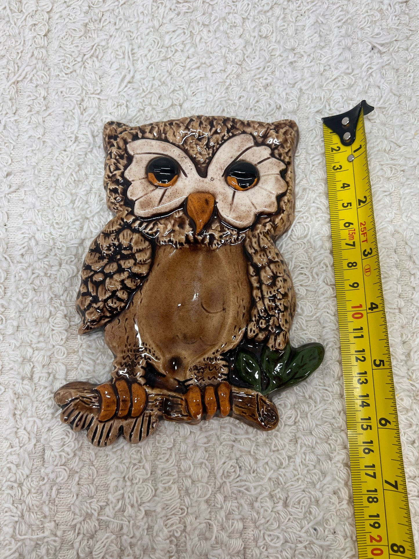 Vintage 1980's Owl Spoon Rest/Wall Plaque