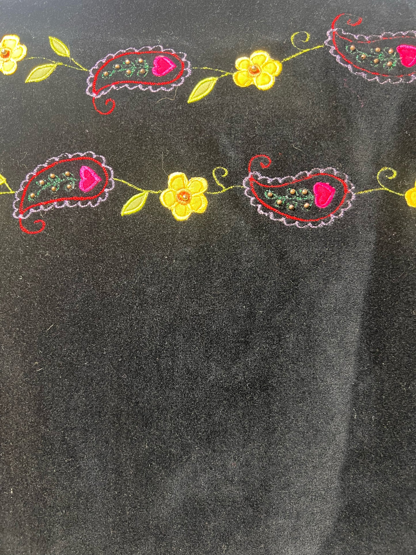 Size M Coldwater Creek Black Velvet & Silk Embellished Jacket