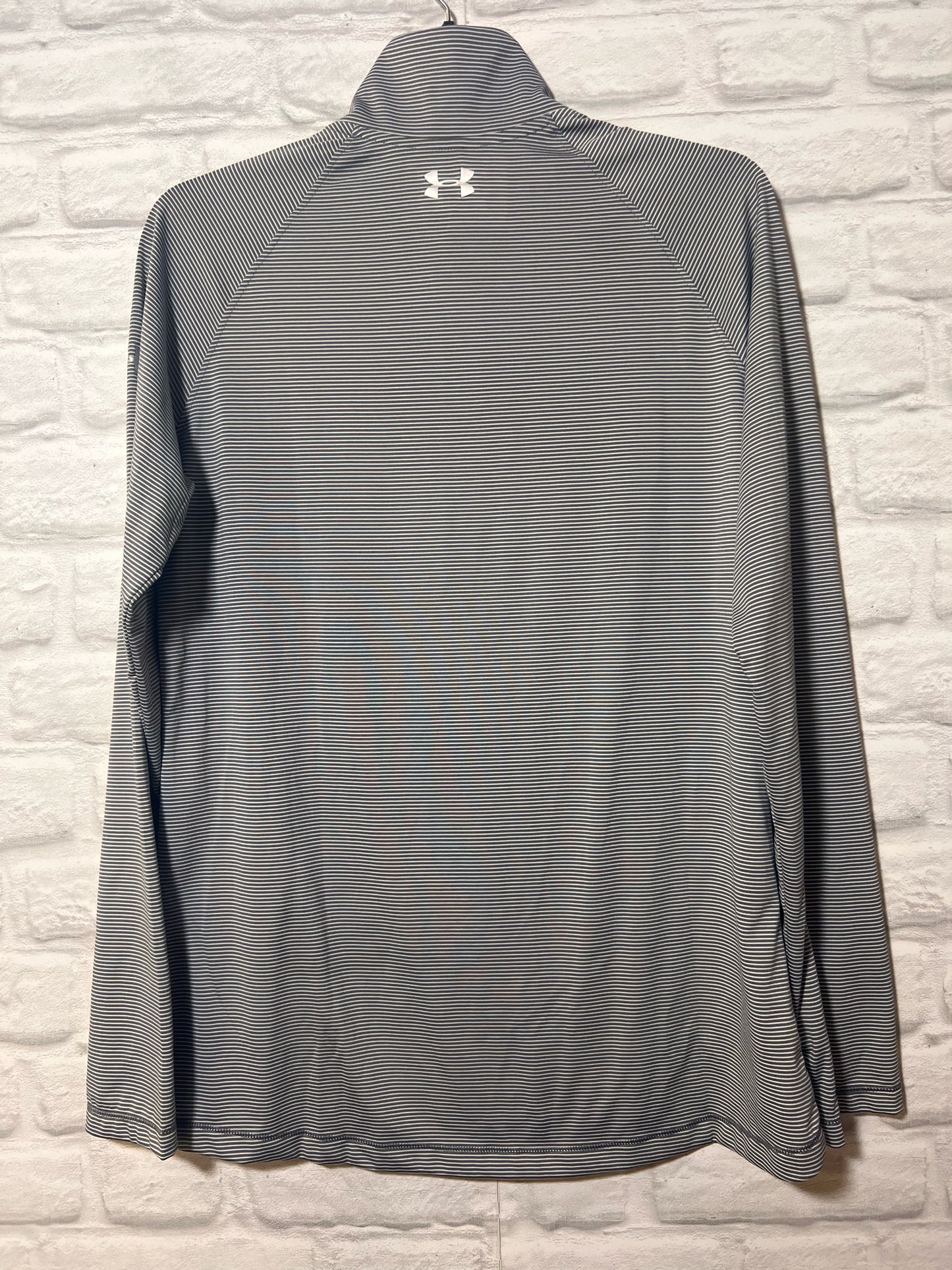 Size M Under Armour Gray & White Striped Pullover