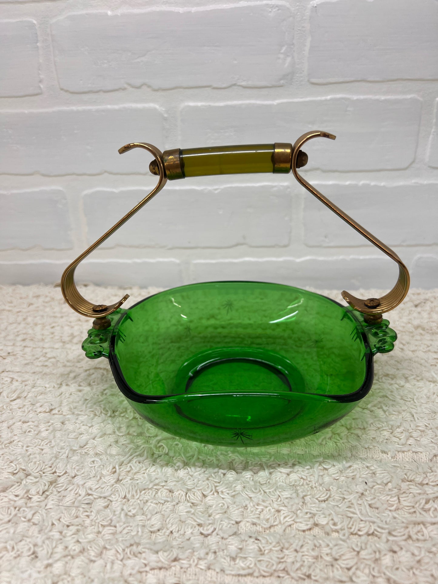 Paden City Emerald Glo Candy Dish