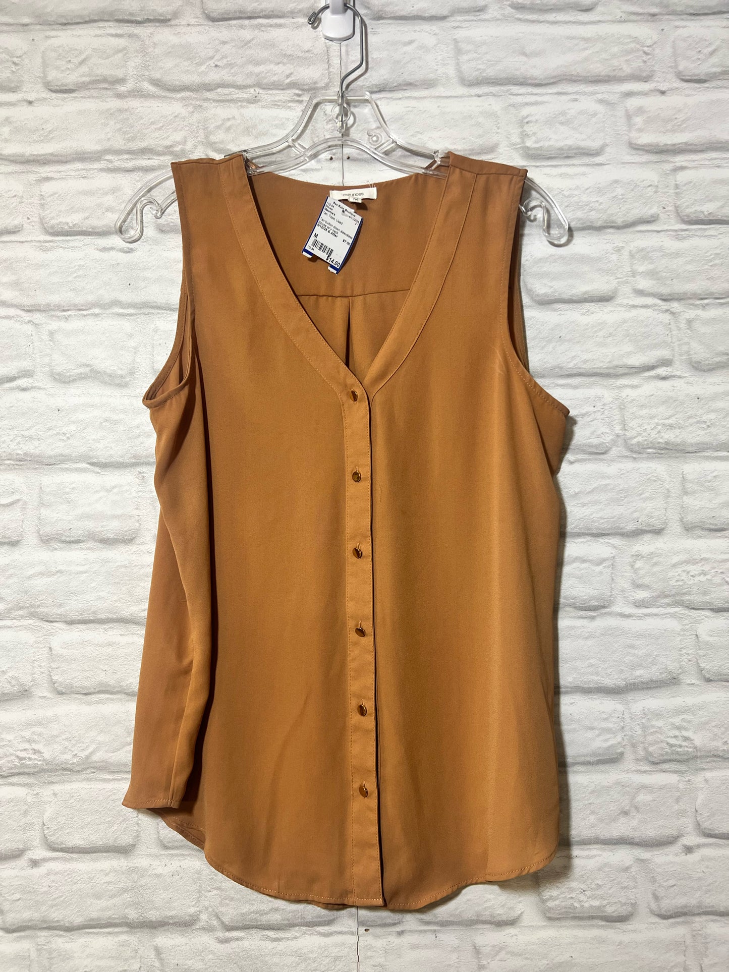 Size M Maurice's tan button down blouse