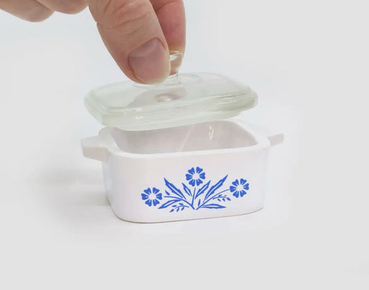Pyrex or Corningware Inspired Ceramic Trinket Dish