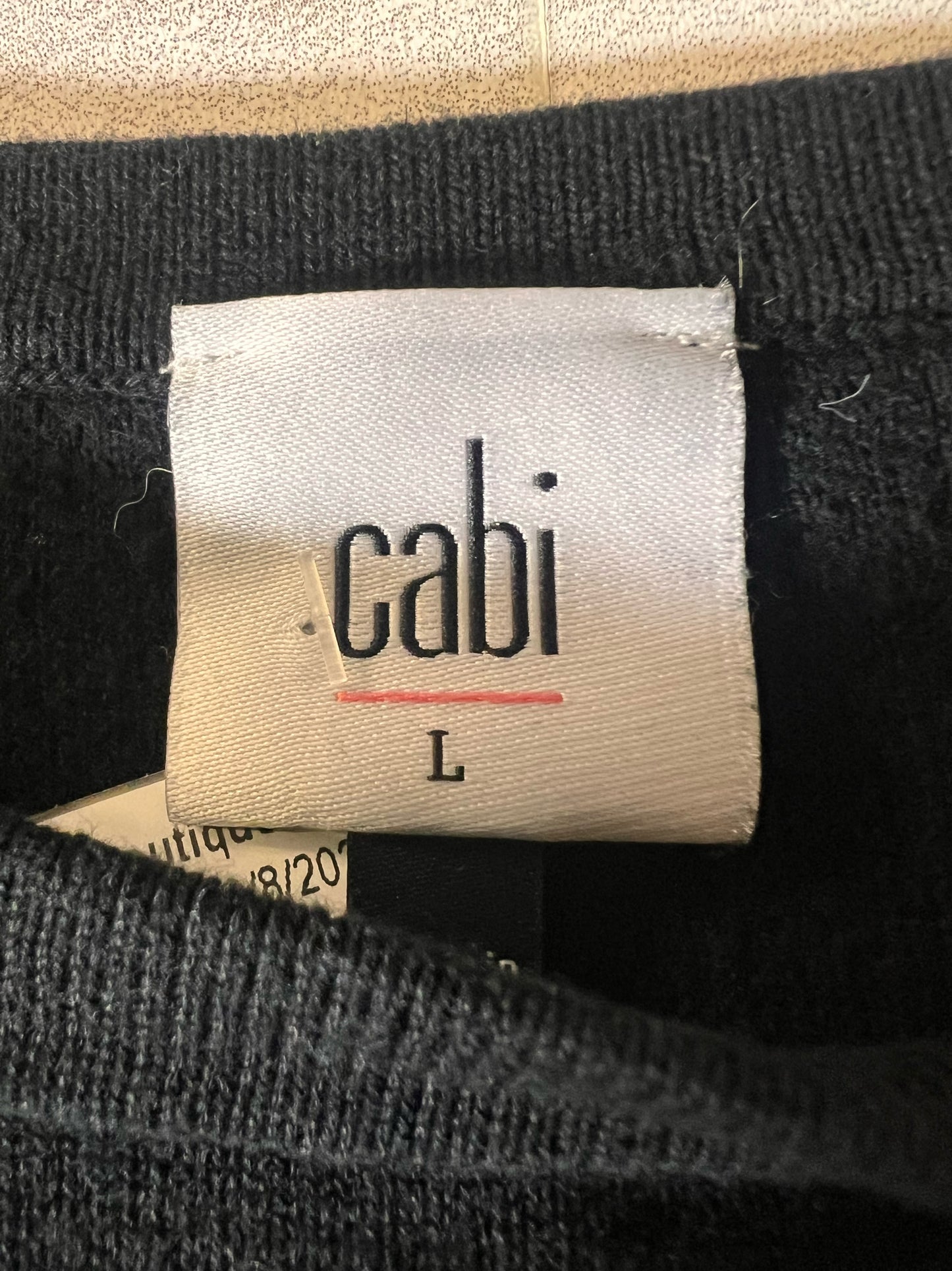 Size L CAbi Black & White Cotton Lion Sweater