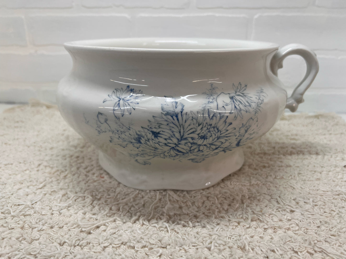 Antique chamber pot w/ blue floral design