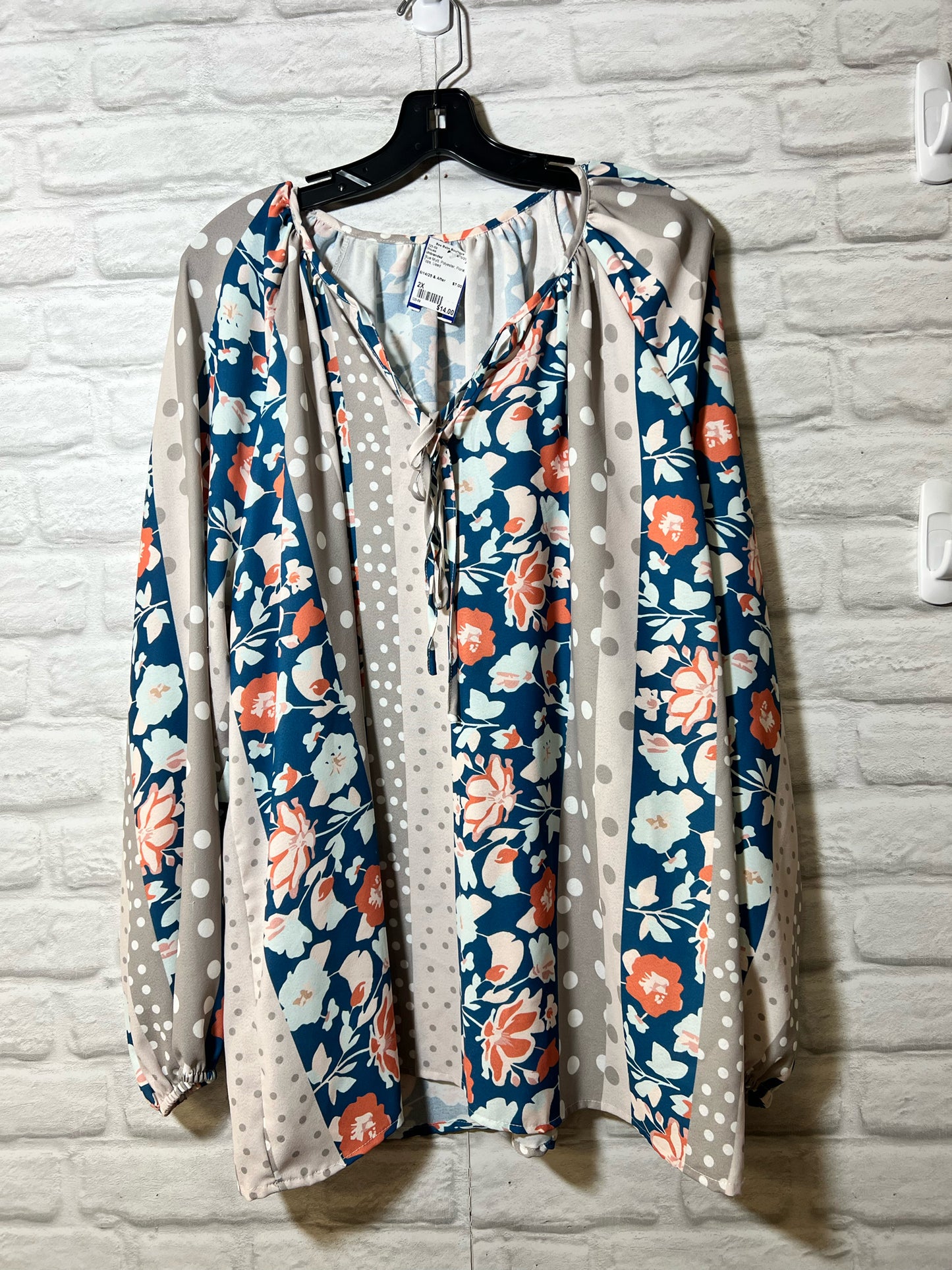 Size 2X floral multicolor blouse