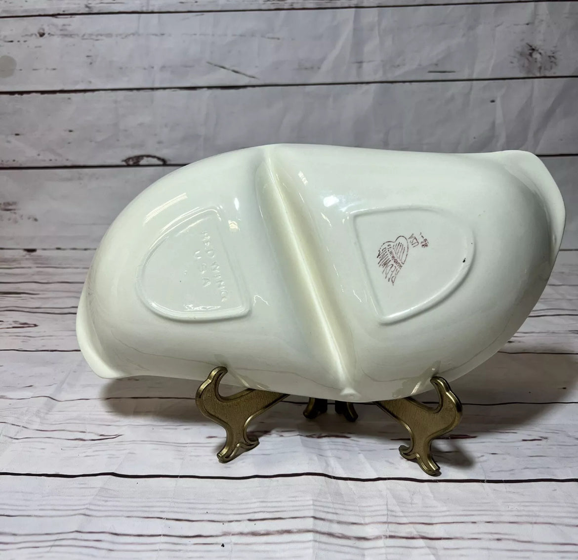 Red Wing Pottery Driftwood pattern divided serving dish