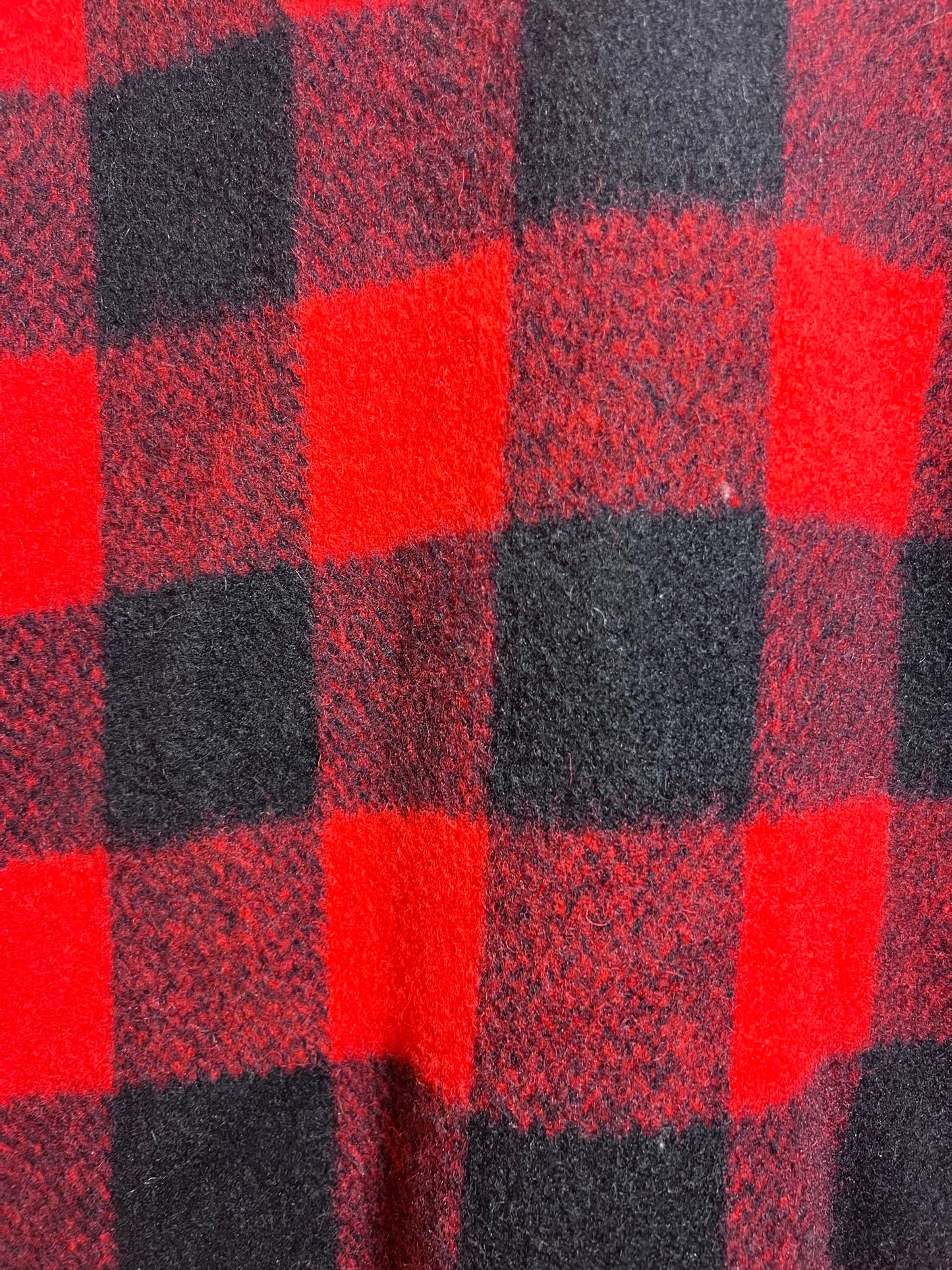 Melton Circa 1970's Buffalo Check Red & Black Wool Jacket Size Medium/Tall