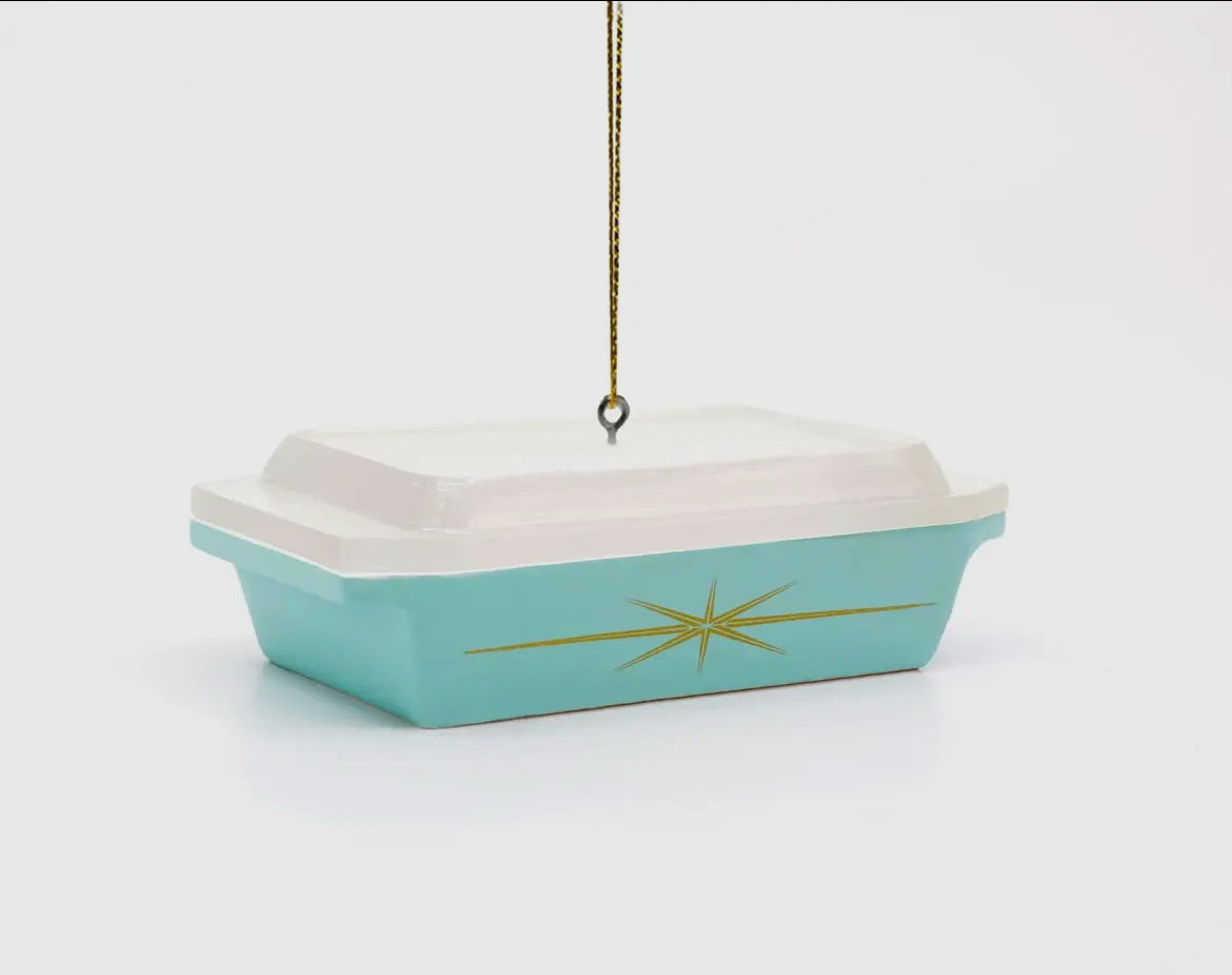 Mini Pyrex-Inspired Starburst Ornament — Retro Holiday Décor