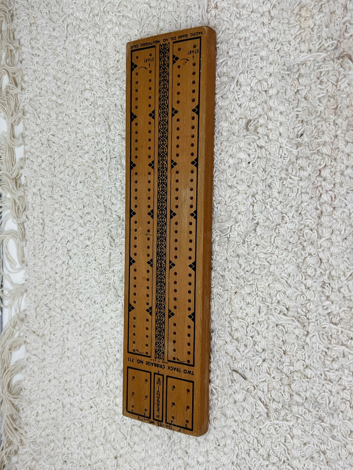 Vintage wood cribbage board