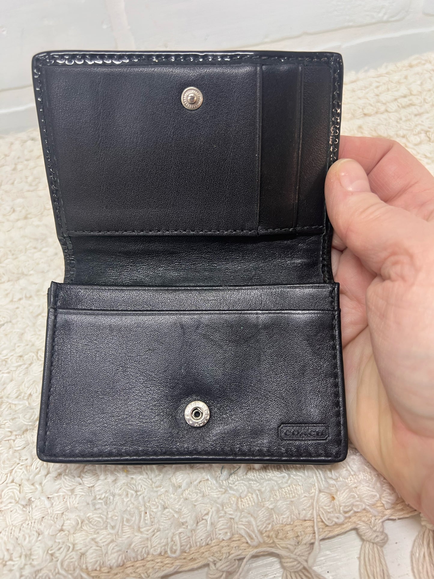 Coach Leather & Canvas Black C Wallet