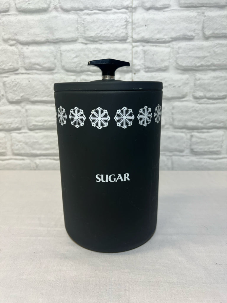 West Bend black snowflake metal Sugar canister