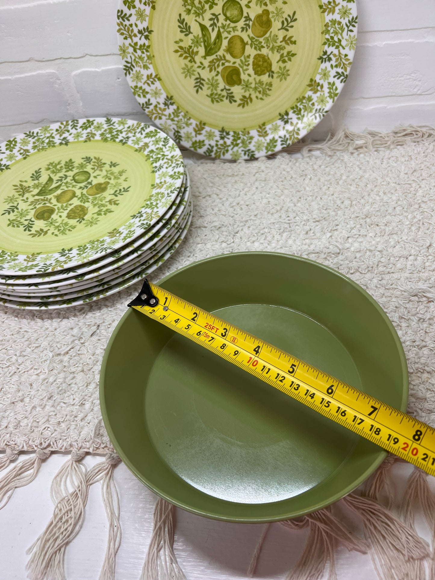 13 Piece Melamine Dish Set - Mushroom Garden pattern