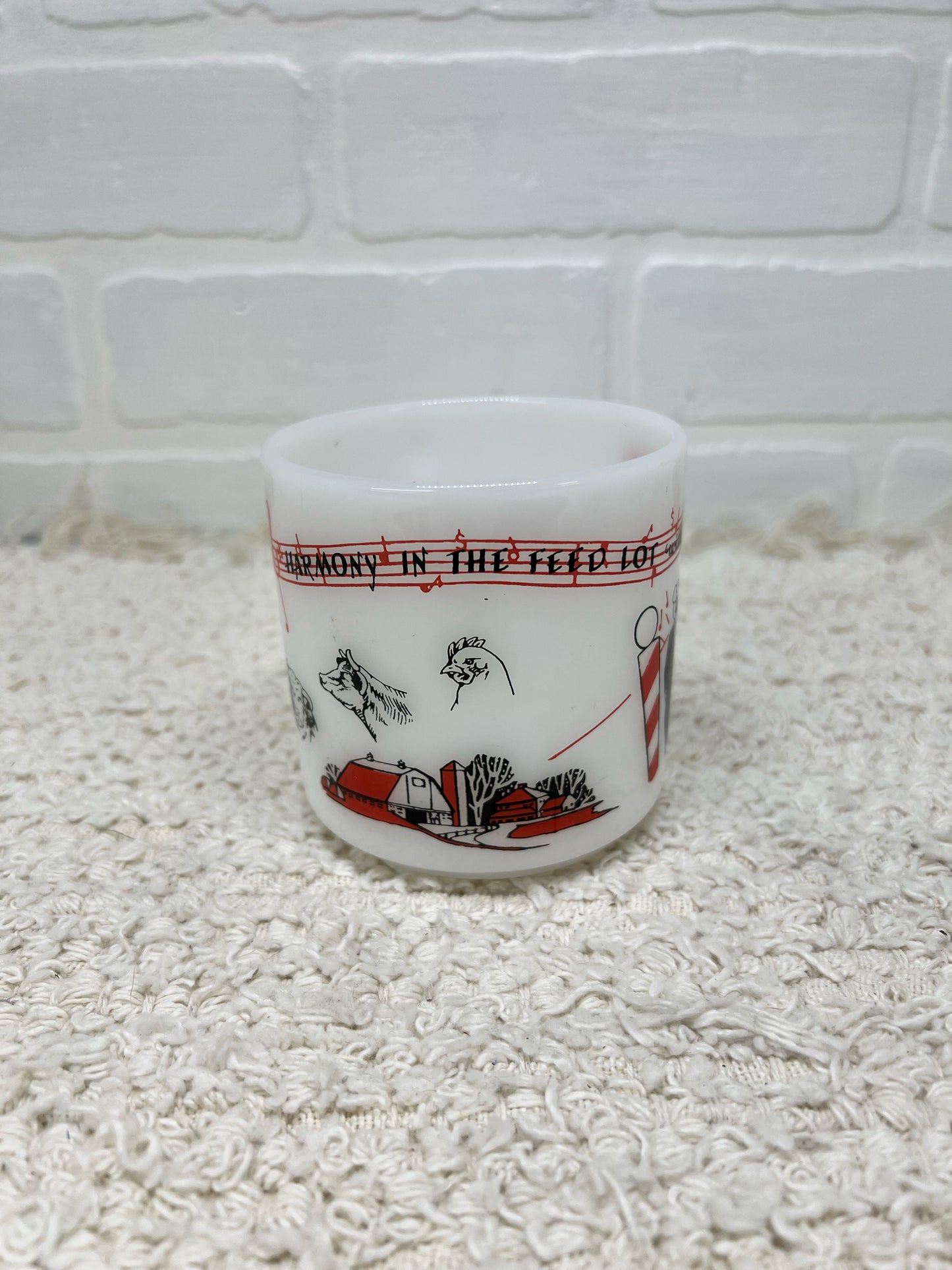 Vintage Federal milkglass 'Vigortone' advertising mug