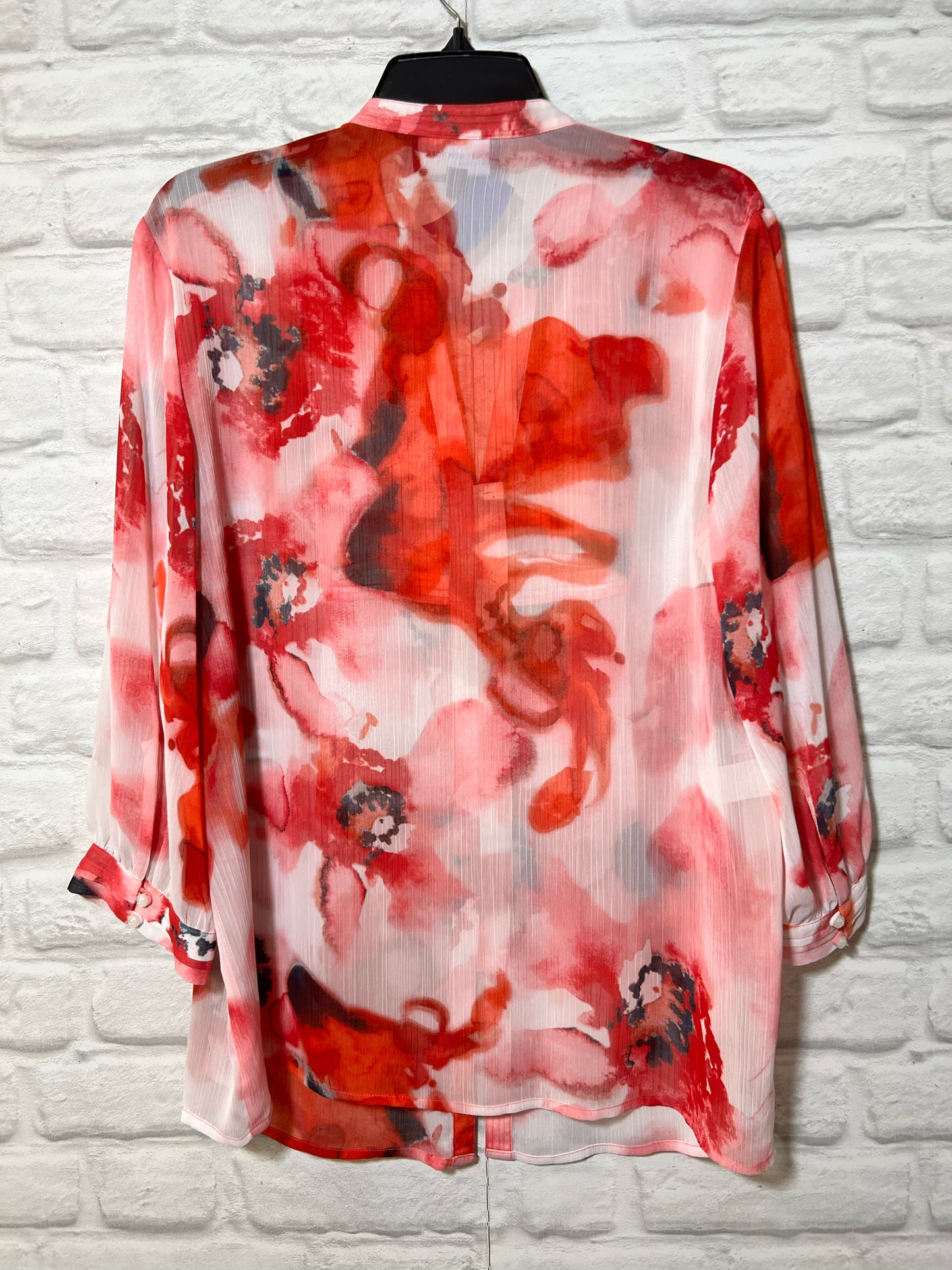 Size L Jones New York pink semi sheer blouse