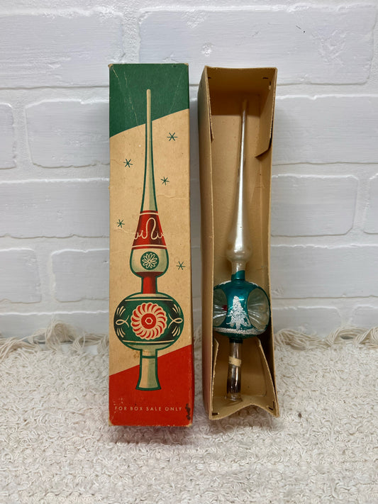 Vintage 1950's Shiny Brite Christmas Tree Topper - hand blown