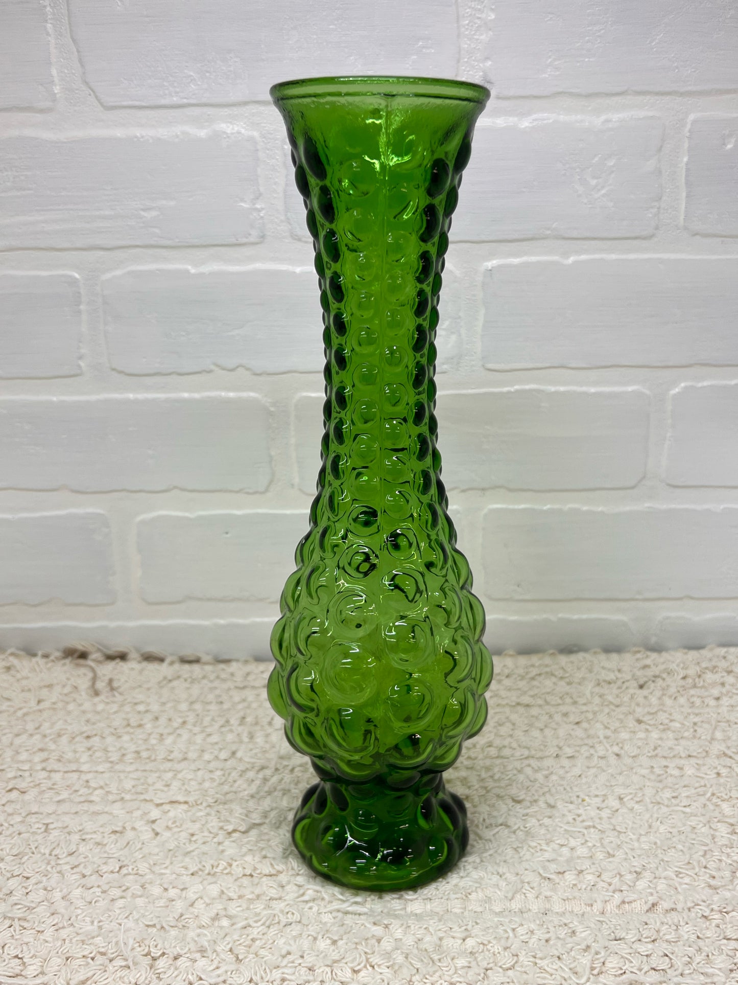 MCM Green Glass Bubble Vase