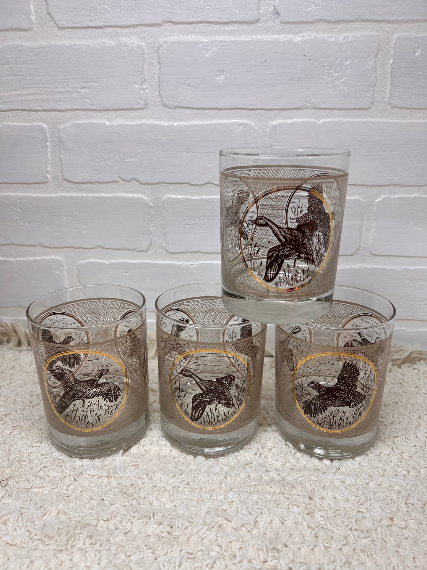 Libbey Glass Set New in Box - Game Birds 14oz Tumblers