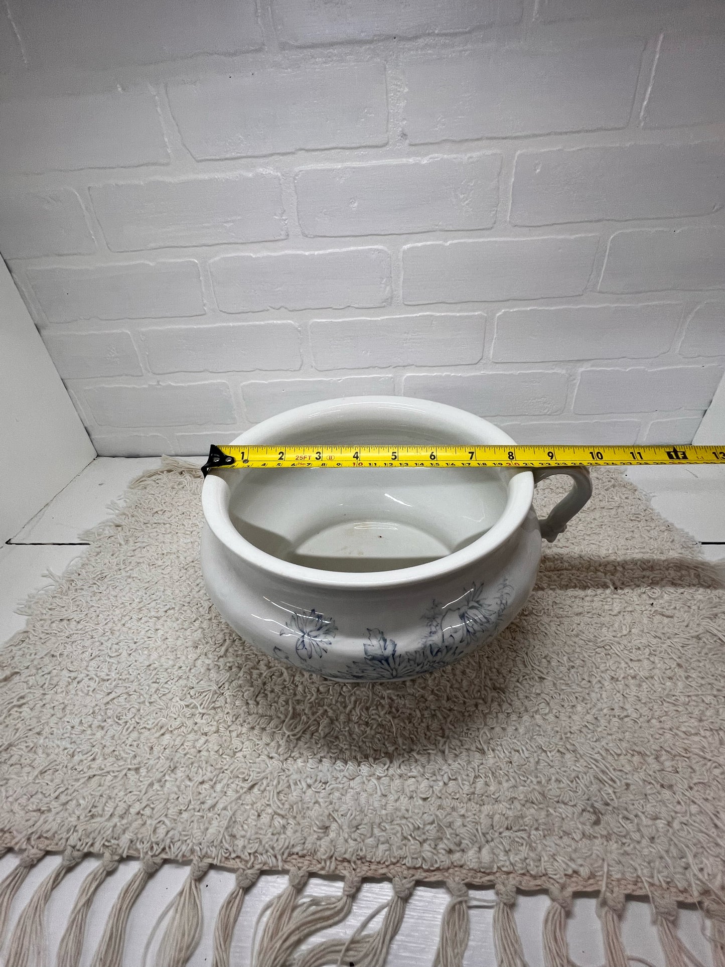 Antique chamber pot w/ blue floral design