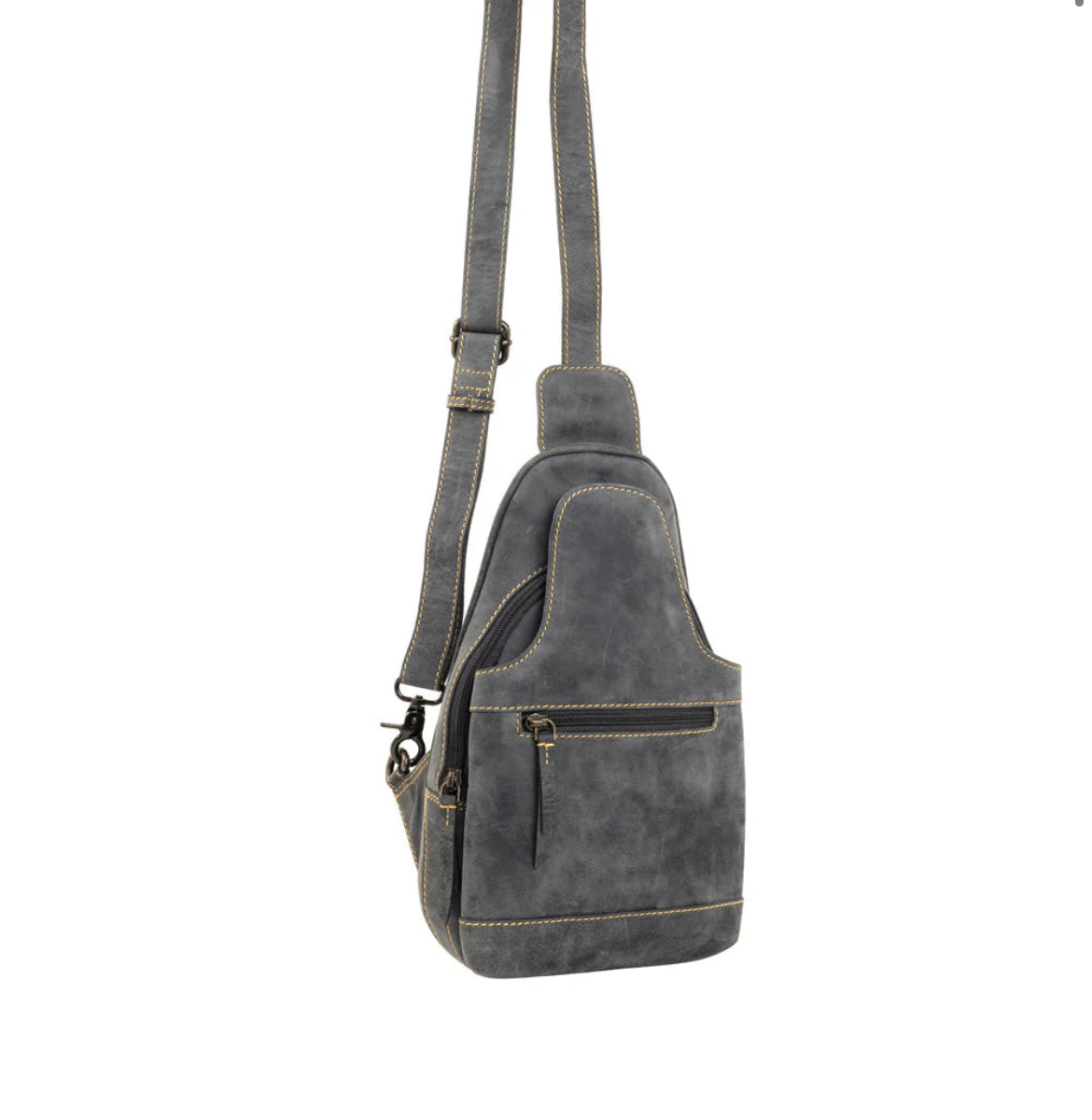 Myra Bag Western Fork Sling Bag in Coal