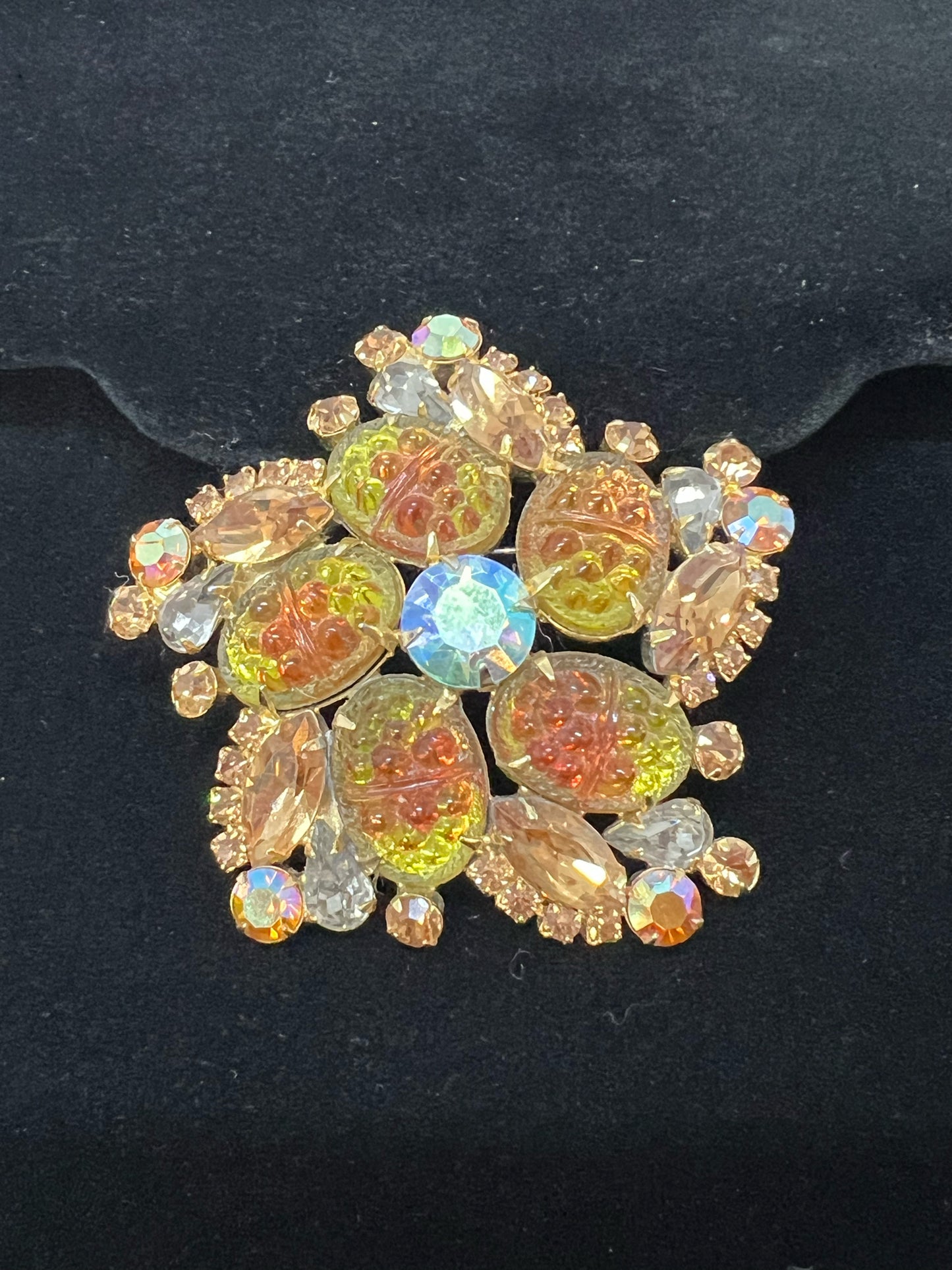 Juliana D&E Jewelry Set- art glass and rhinestone