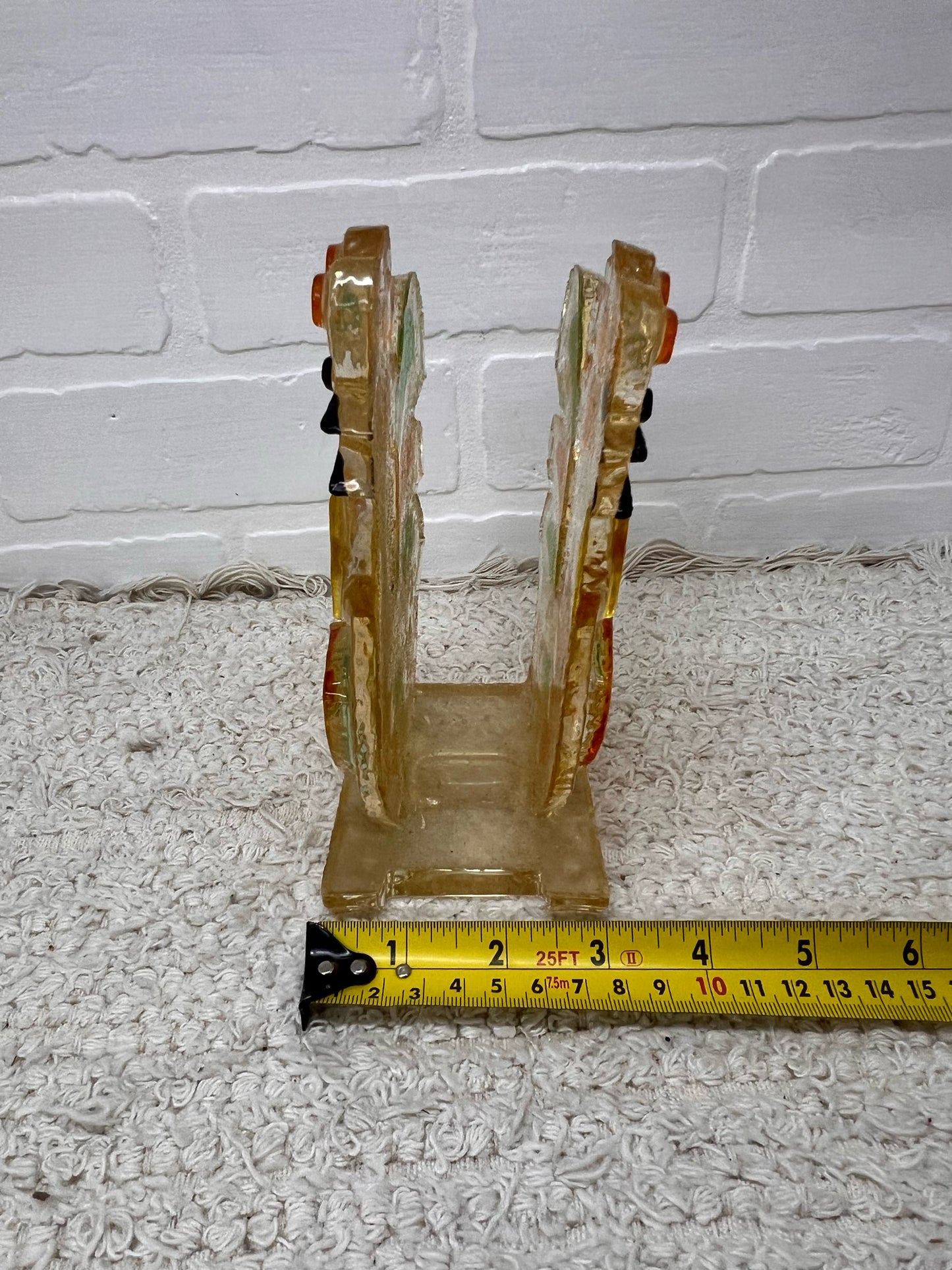 Chunky Lucite Rooster Napkin Holder - 1970's Appeal
