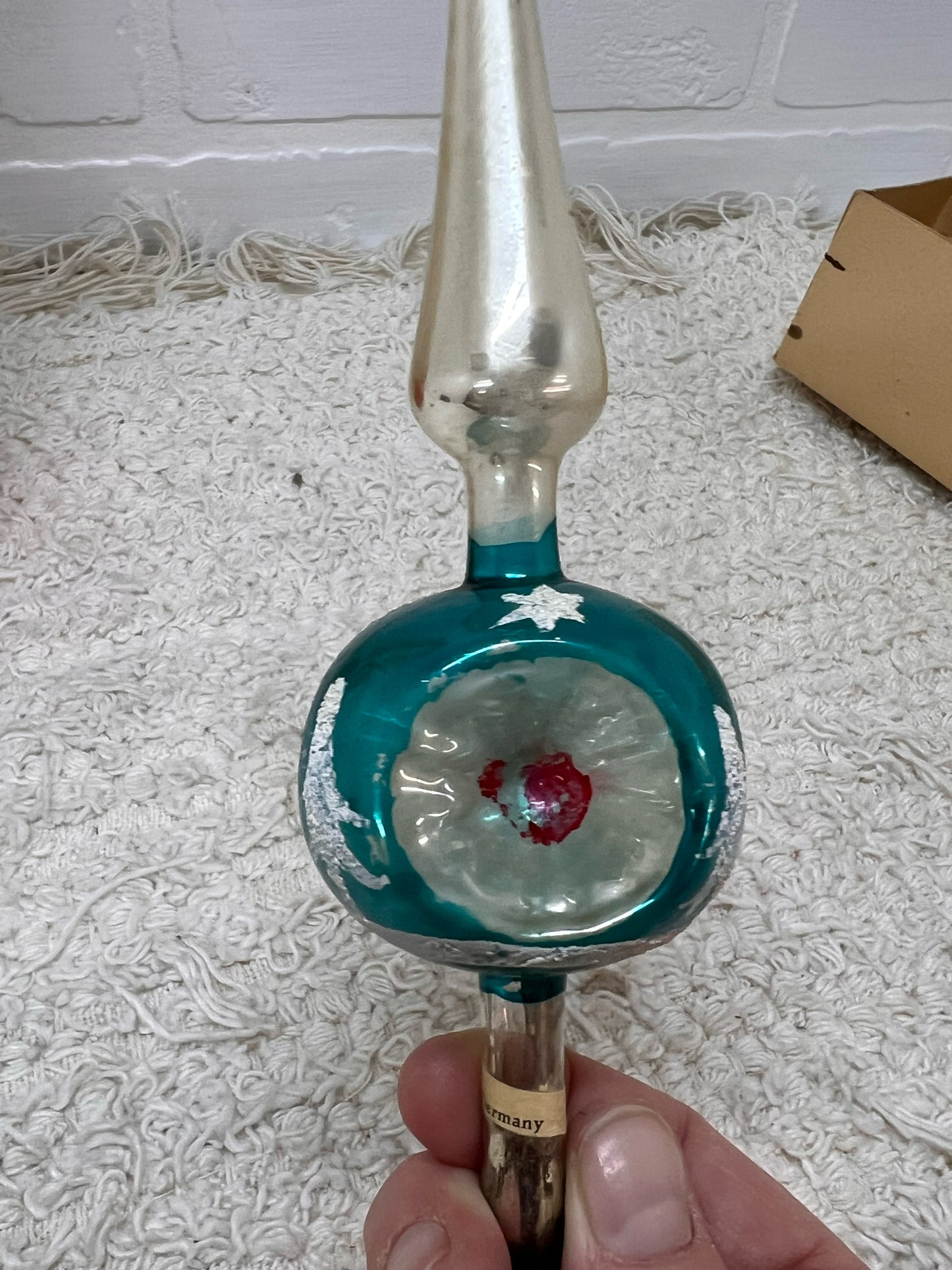 Vintage 1950's Shiny Brite Christmas Tree Topper - hand blown