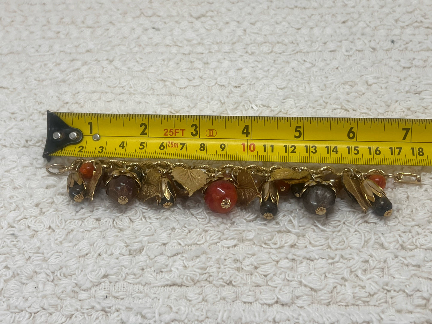 Chunky Fall Themed Vintage Charm Bracelet