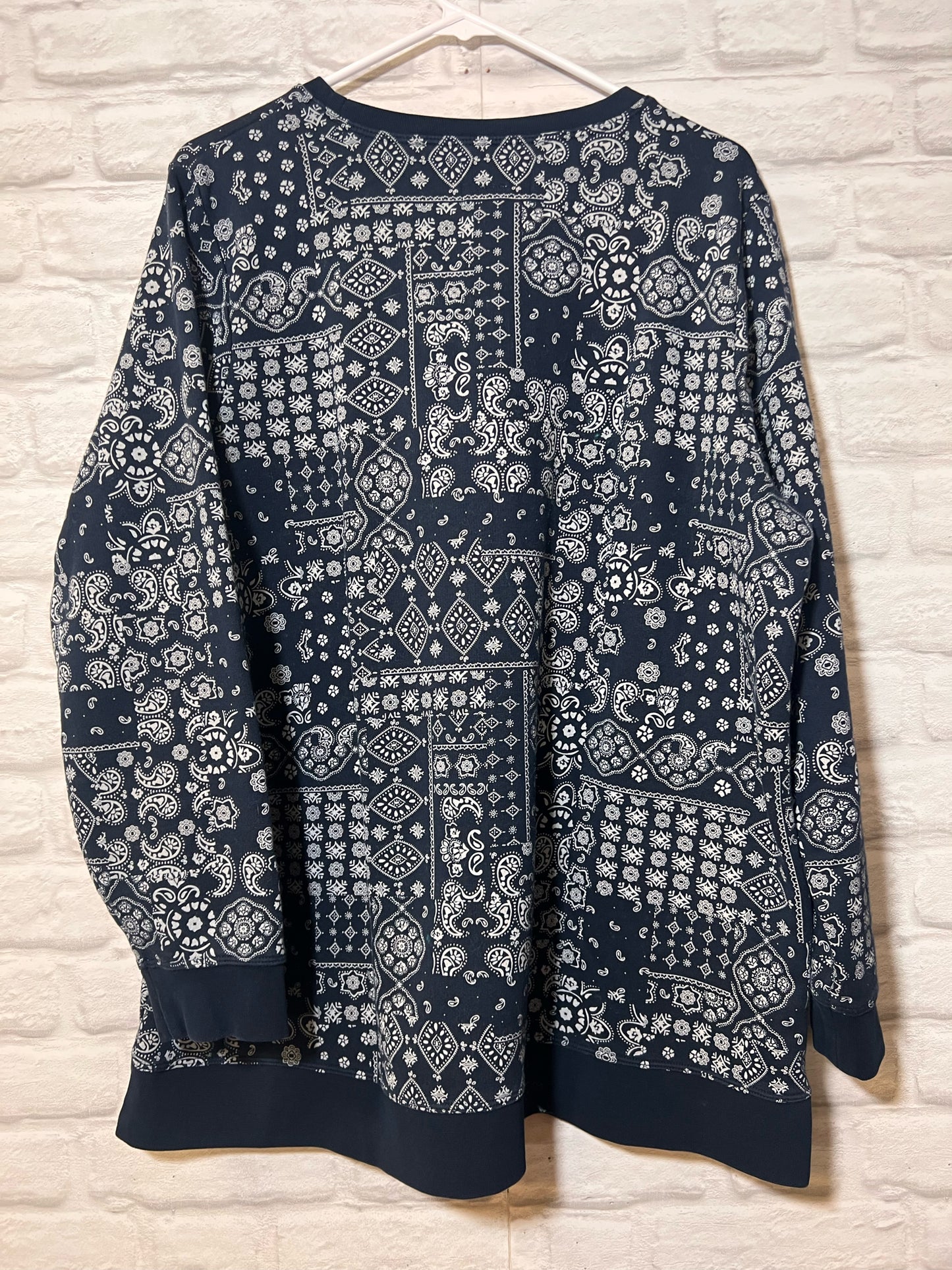 Size 1X Land's End 'Serious Sweats' Bandana Print  Sweatshirt