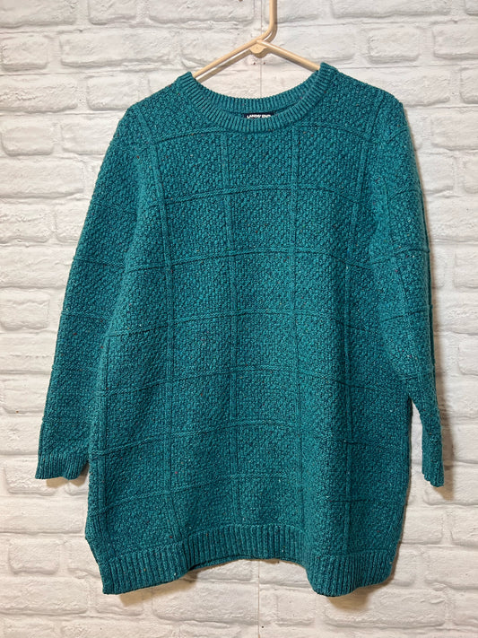 Size 1X Land's End Green/Blue Sweater