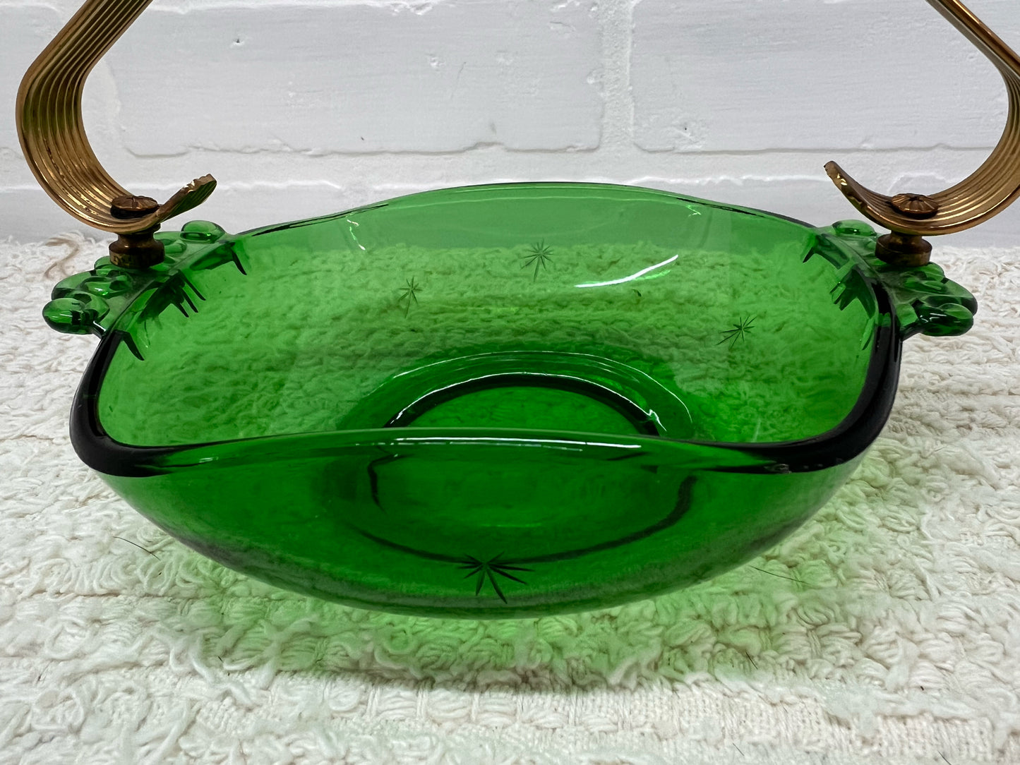Paden City Emerald Glo Candy Dish