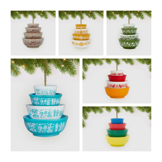 Hand-crafted Resin Vintage Pyrex Inspired Ornament - Multiple Pattern Options