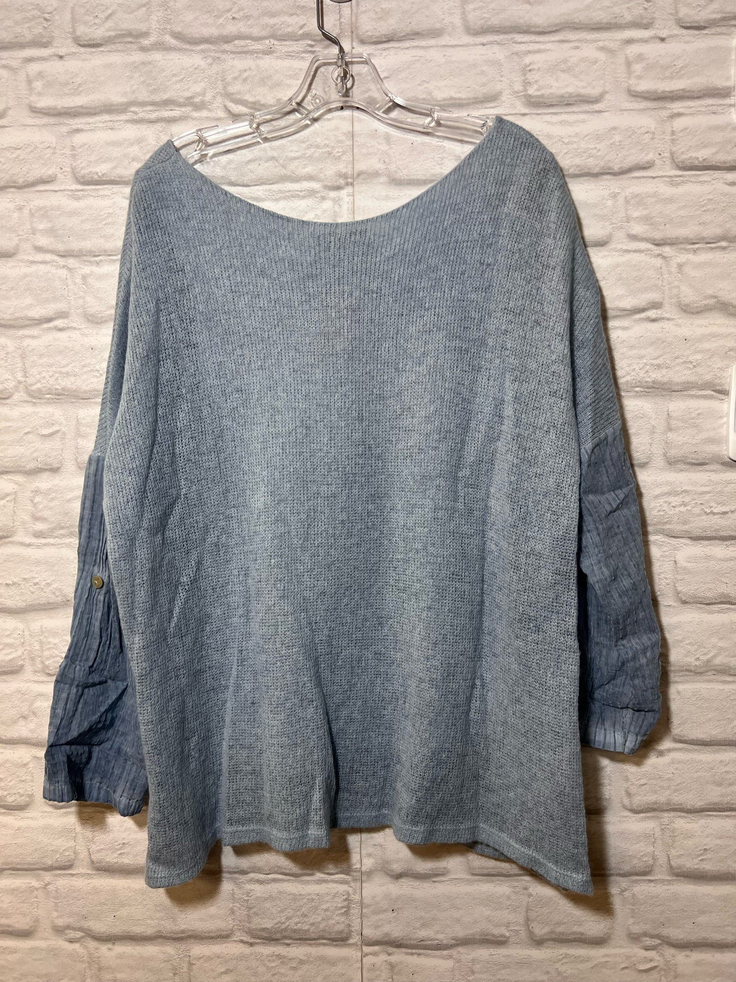 Size M Belle France Mohair Blend Baby Blue Sweater