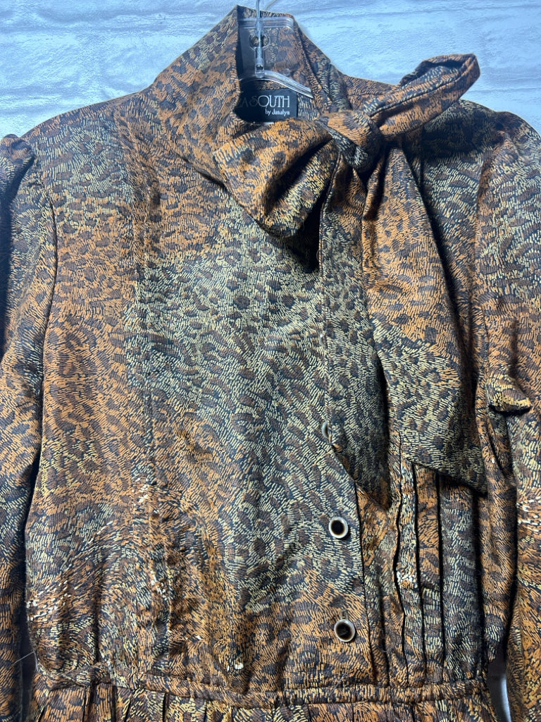 Plaza South Vintage Leopard Print Secretary Bow Dress
