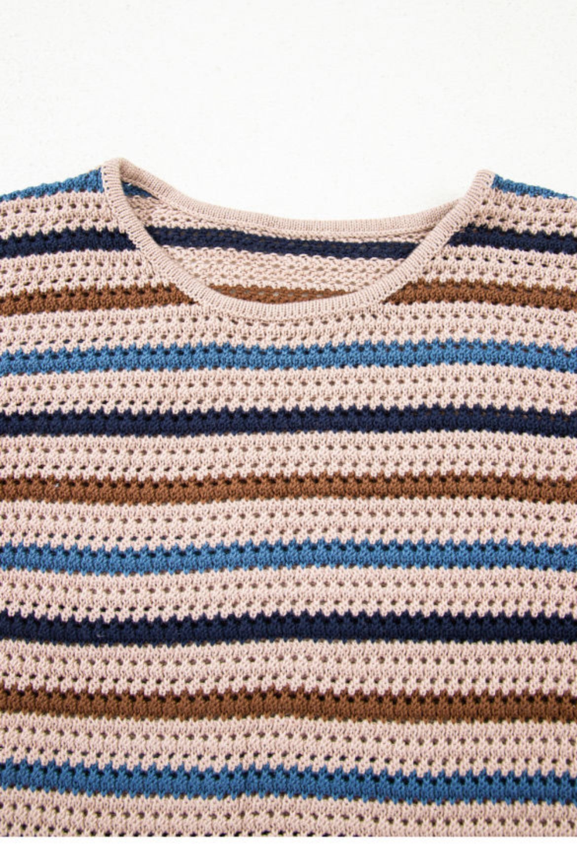 Striped Drop Shoulder Knit Sweater