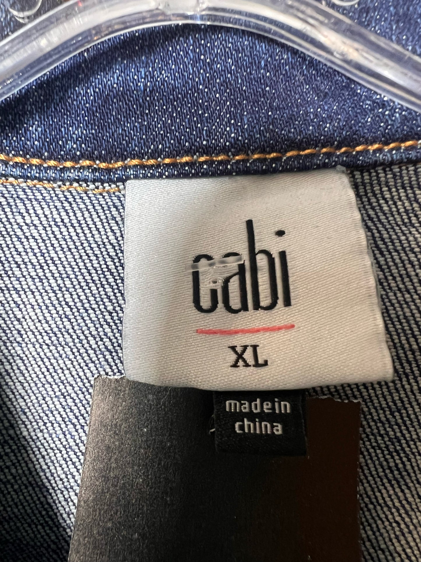 Size XL CAbi Denim Jacket w/ Tieback