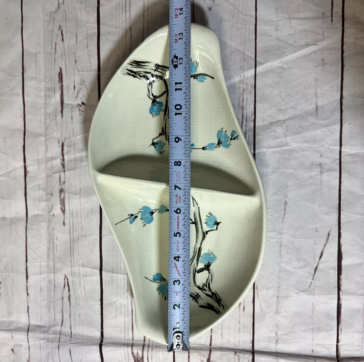 Red Wing Pottery Driftwood pattern divided serving dish