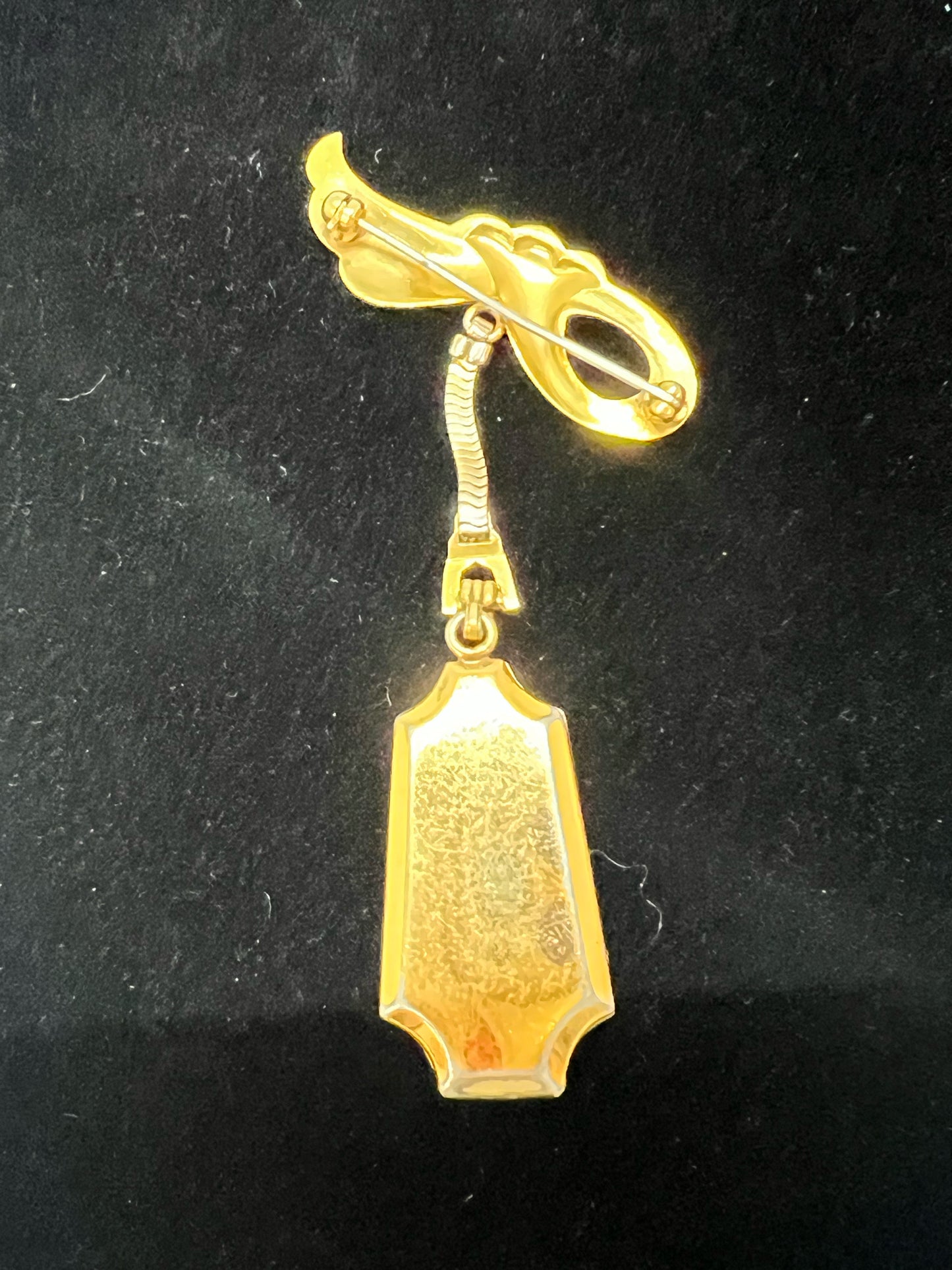 Vintage goldtone locket pin