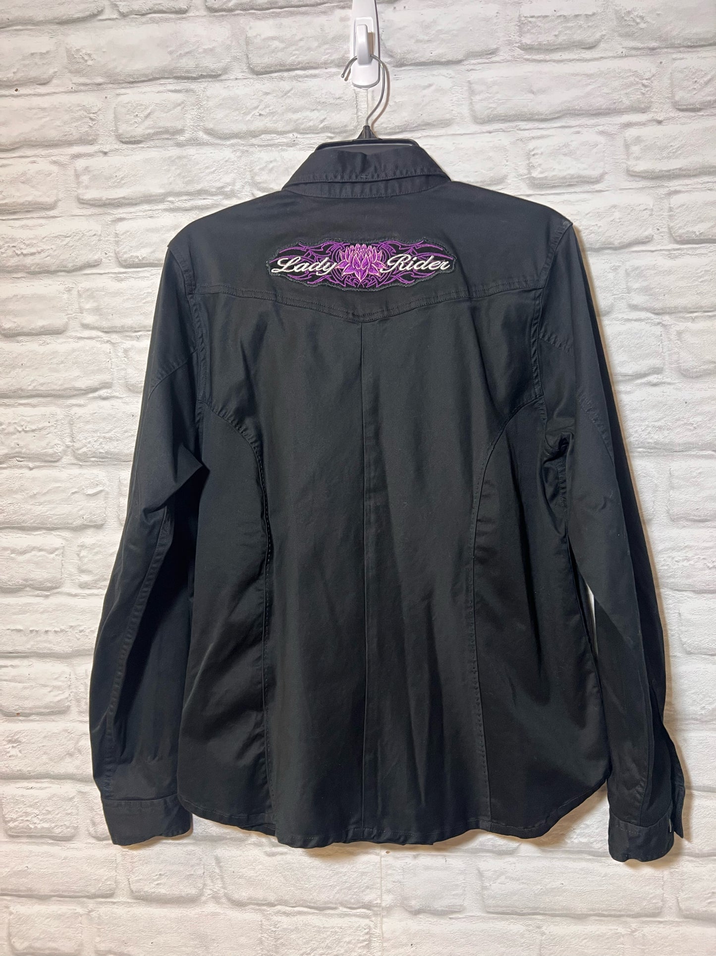 Size XL Harley-Davidson black button down shirt