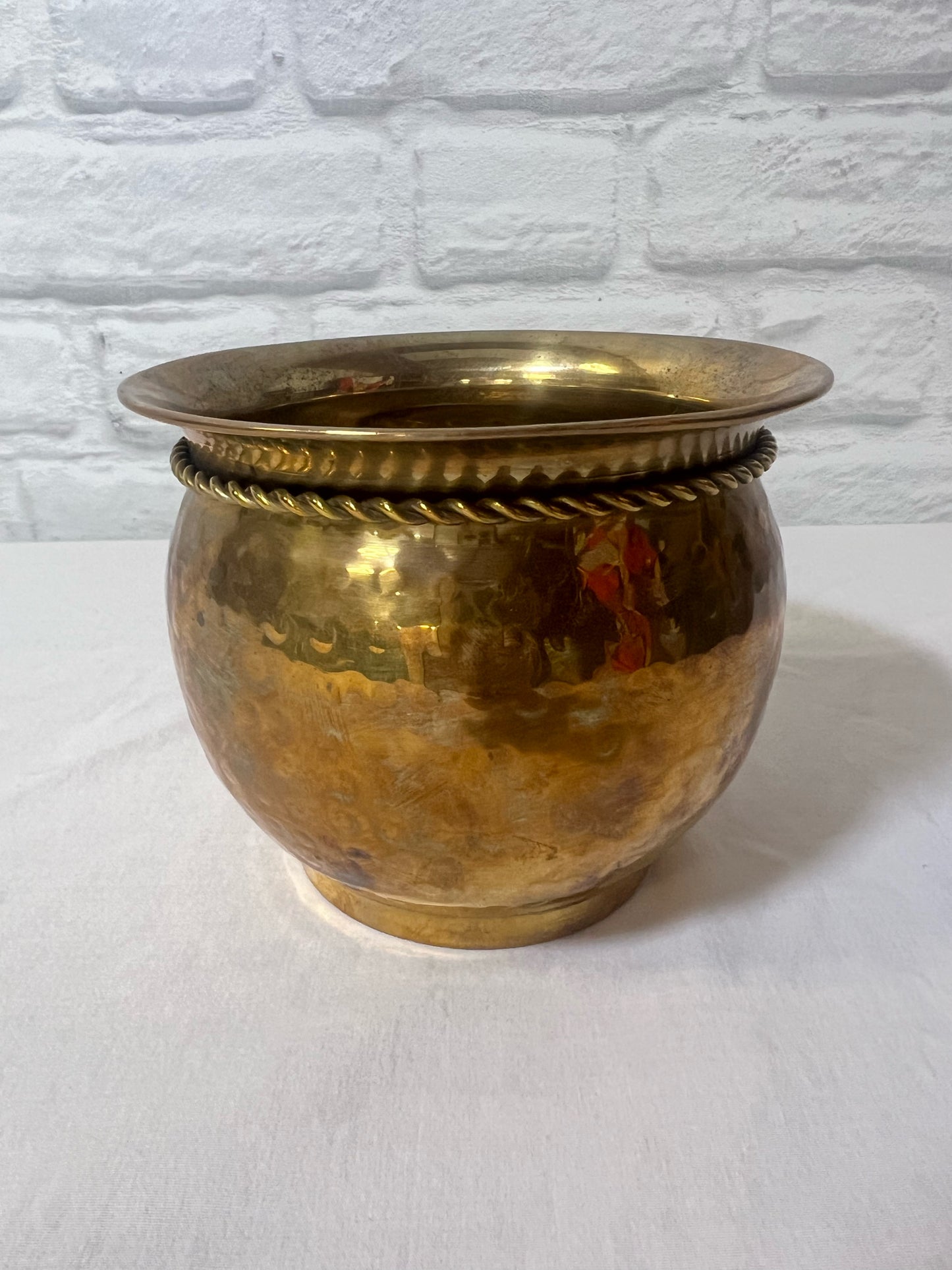 Small vintage brass planter