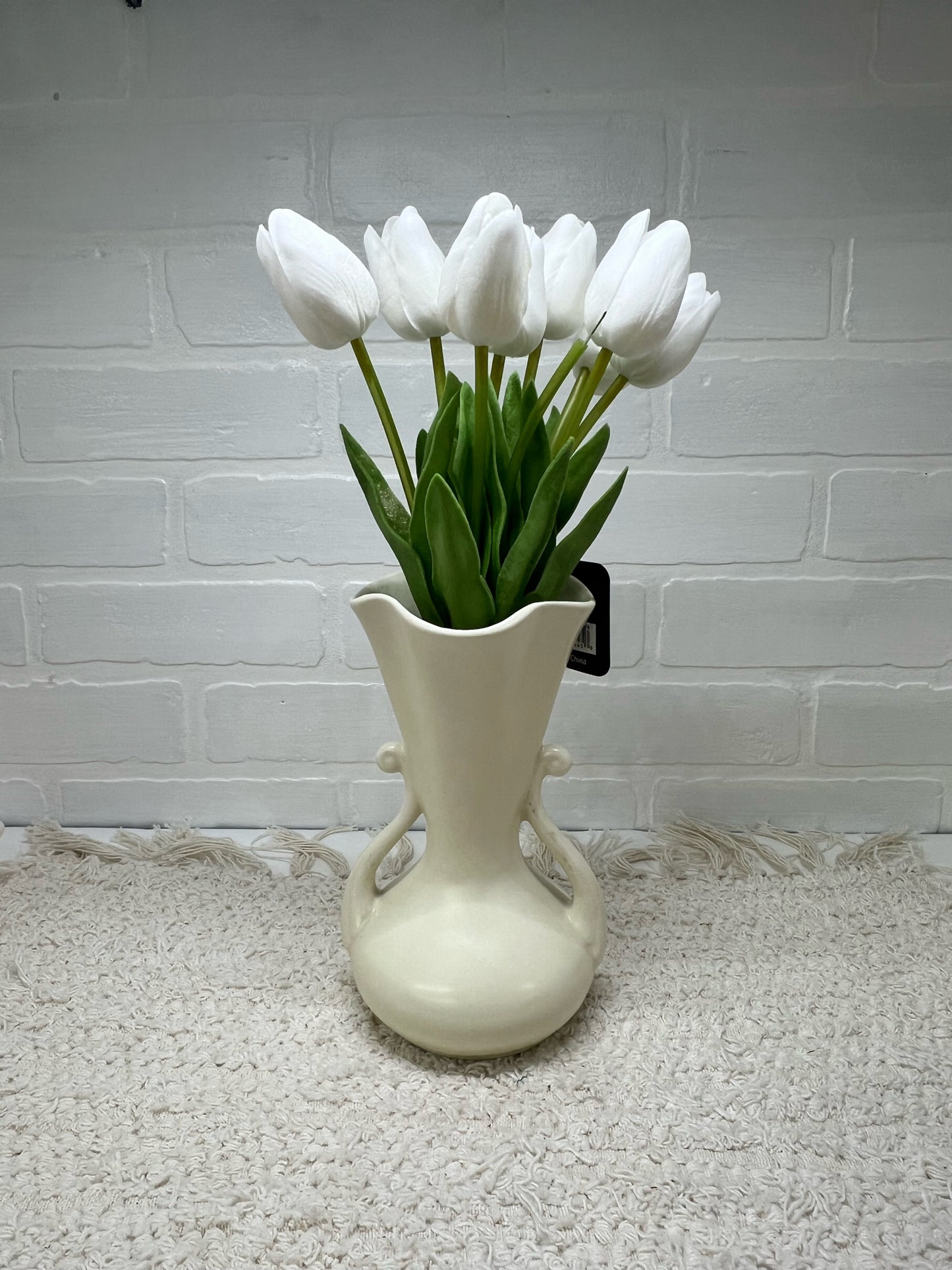 Snowy white real feel tulip bundle
