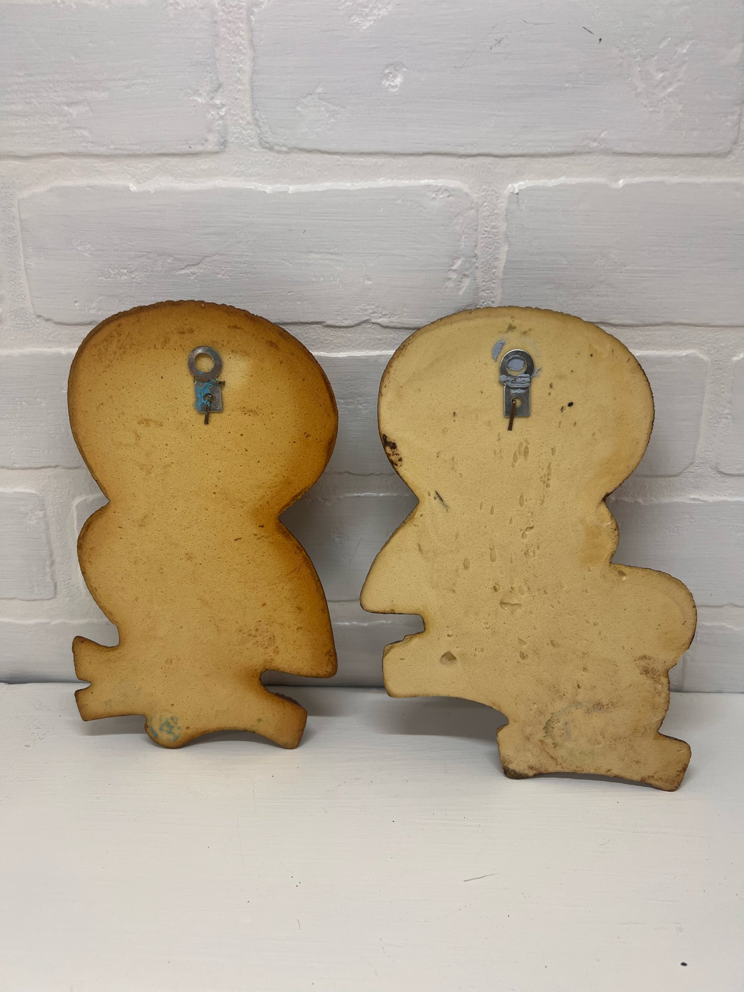 Foam Craft Set of Two 1981 Owl Wall Plaques