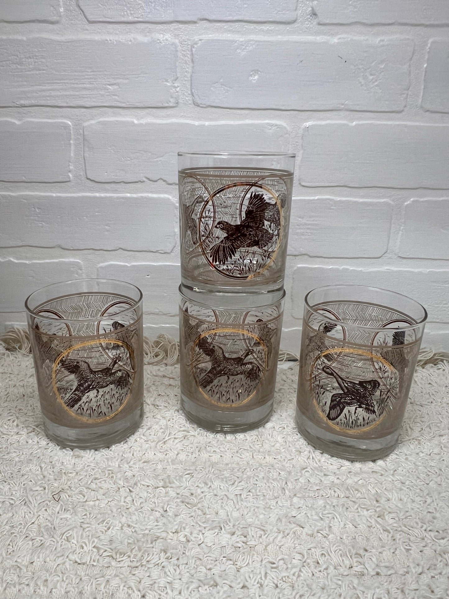 Libbey Glass Set New in Box - Game Birds 14oz Tumblers