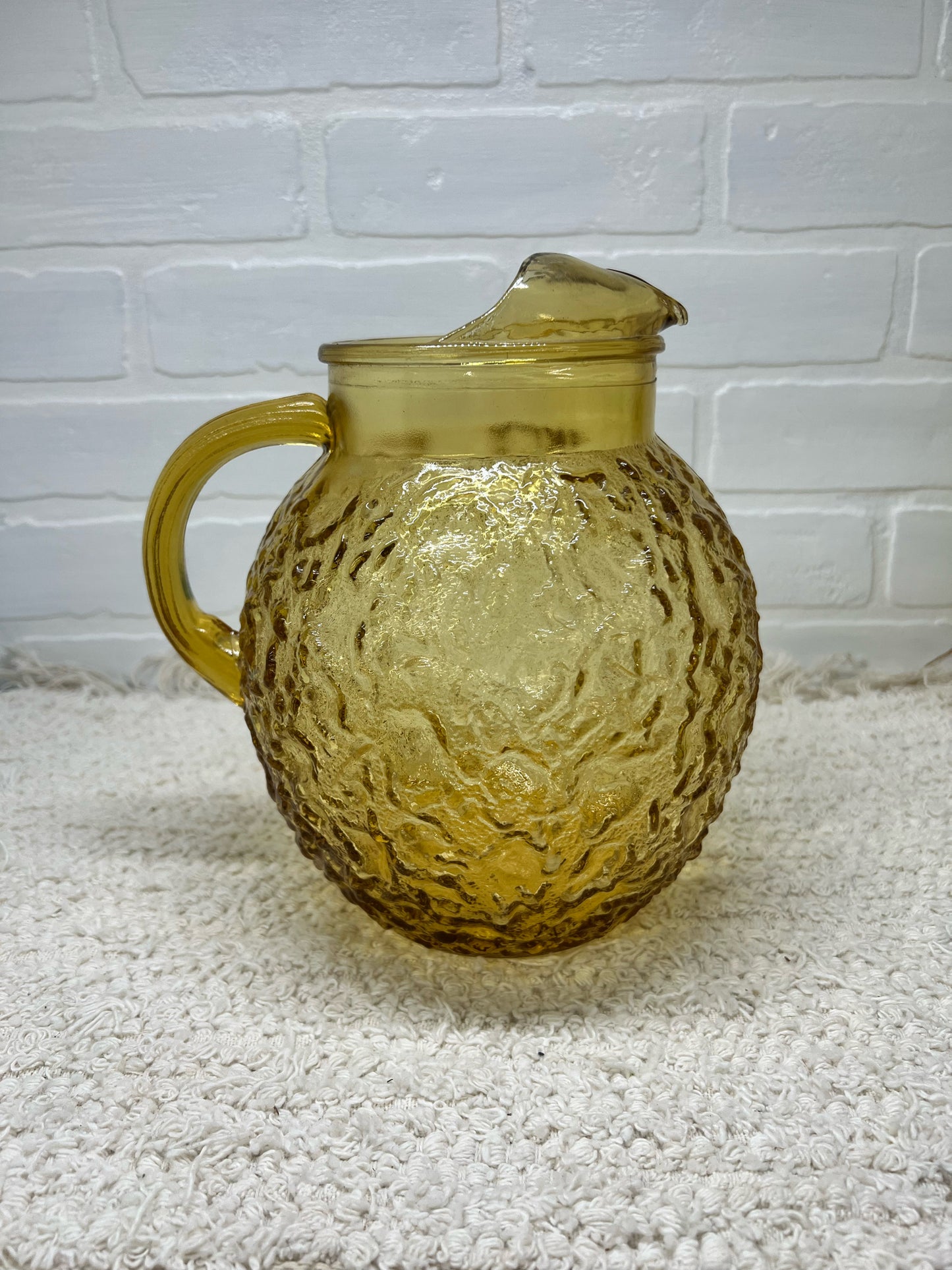 Anchor Hocking amber glass 'Lido' pitcher