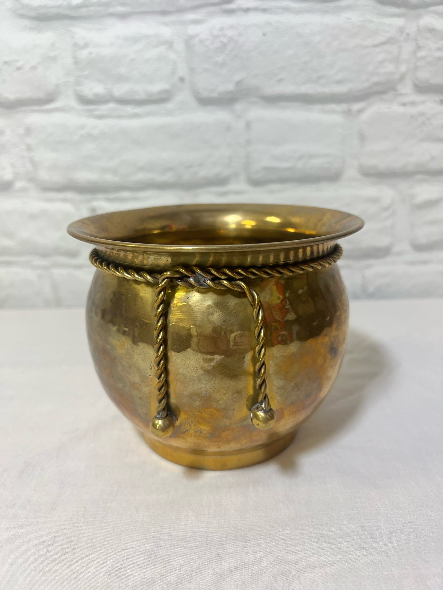 Small vintage brass planter