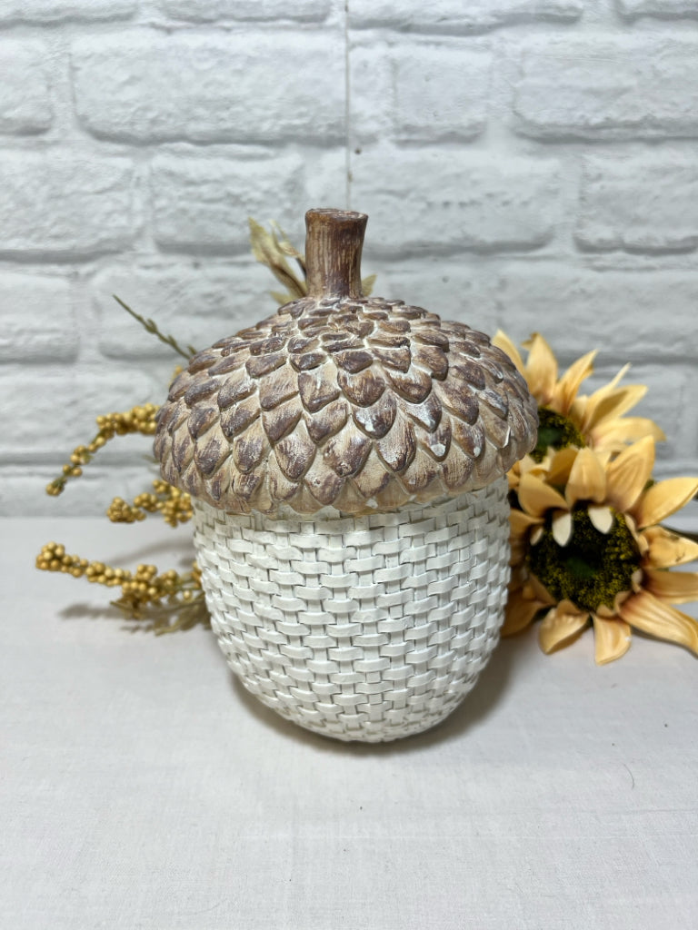 Large White Resin Acorn
