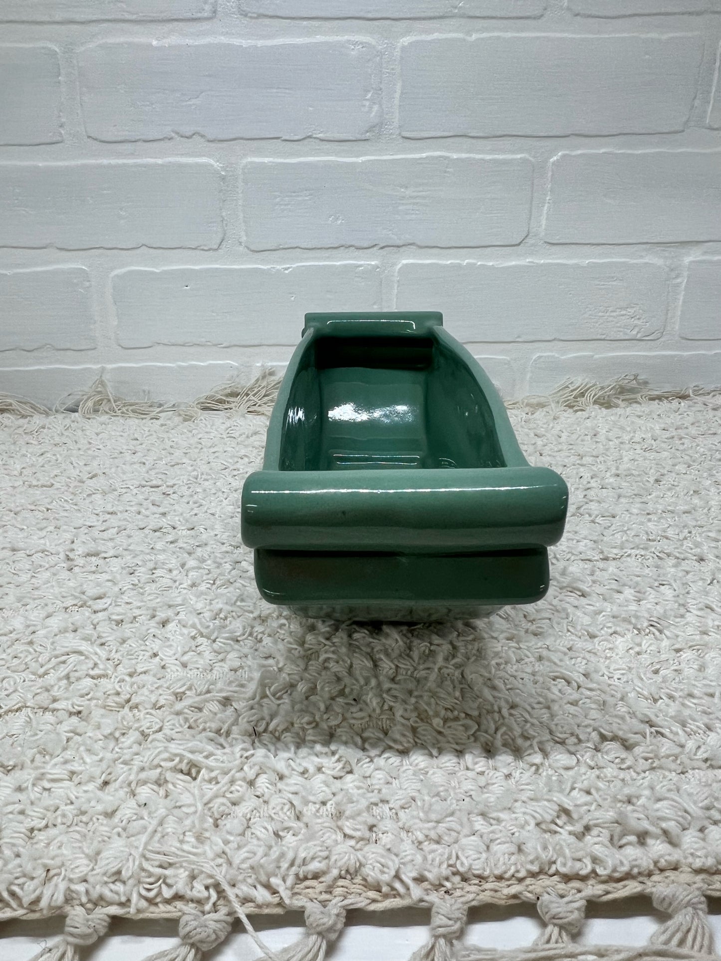 Abingdon 1940's teal blue/green rectangular planter