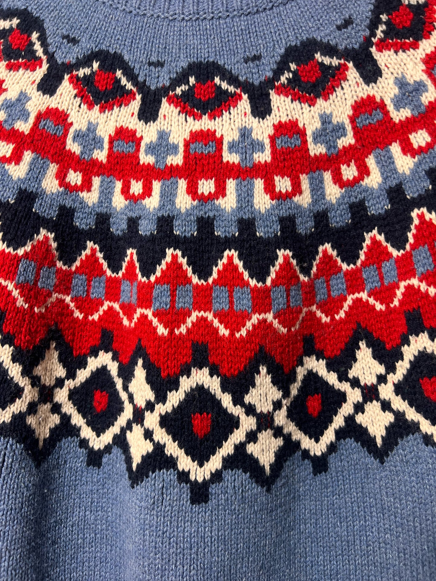 Size 2X Chaps Fair Isle Knit Cotton Sweater